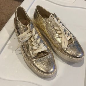 Gold sneakers sz 8.5
